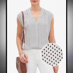 Banana Republic Black and White Polka Dot Blouse